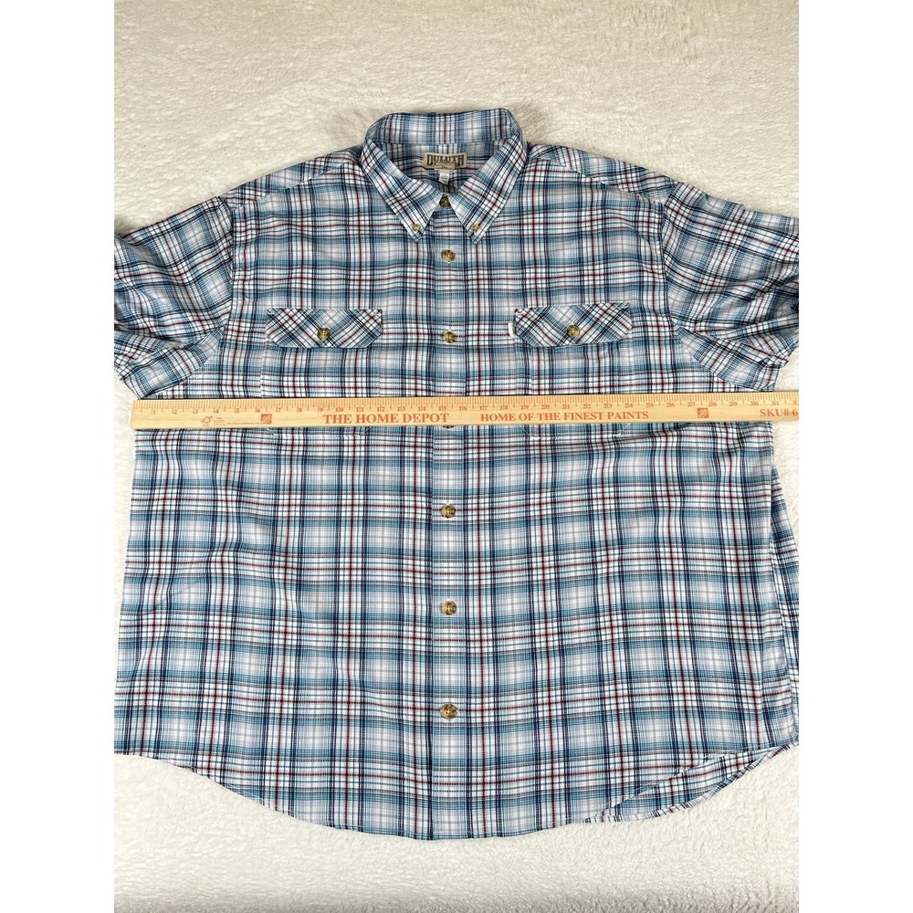 Duluth Trading Co Breezeshooter Red White Blue Vented Check‎ S/S Shirt Men's 3XL - Picture 8 of 9